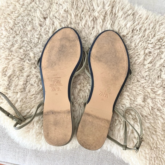 Zara flat leather sandals - Picture 3 of 3